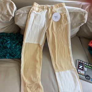 Princess Polly patchwork straight leg jeans